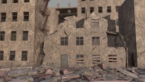 末日废墟街道 Post apocalyptic destroyed street