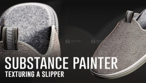 Substance 3D Painter ! 为逼真的拖鞋模型添加纹理 !