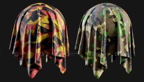 Substance Painter专属15款SPSM智能材质——迷彩布料战术伪装花纹服装面料SP材质