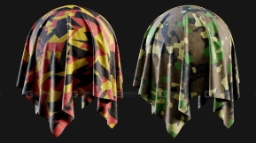 Substance Painter专属15款SPSM智能材质——迷彩布料战术伪装花纹服装面料SP材质