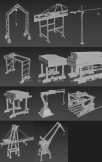 港口塔式集装箱起重机模型无贴图 Cranes – 11 pieces