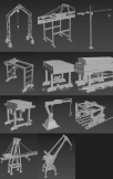 港口塔式集装箱起重机模型无贴图 Cranes – 11 pieces