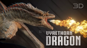 西方双足飞龙绑定3D模型 Vyrethorn Dragon