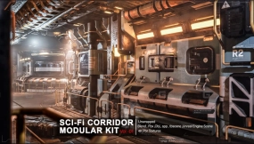 科幻走廊模块化部件vol.01 Sci-fi Corridor Modular Kit Vol 01