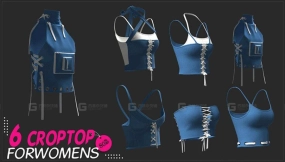 6+女式复古内衣短款上衣短袖