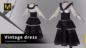 欧式复古女装长裙 Vintage Dress
