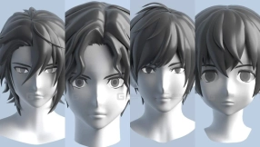 卡通二次元Q版角色头部模型 Cartoon 2D Q-version character head model