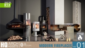 【UE】高质量壁炉模型  HQ Fireplaces Vol. 1