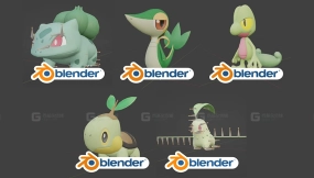Blender宝可梦模型与动画合集Gen1-5 Pokemon Blender 3D Models and Animations Gen 1-5
