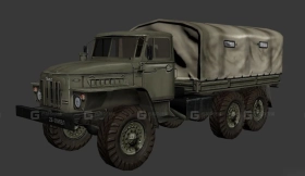 乌拉尔-375通用卡车 - Ural-375 General utility Truck 3D model-194