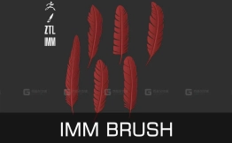 羽毛笔刷 Stylized feathers curve brushes