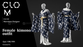 女士和服日式服装模型
