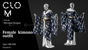 女士和服日式服装模型
