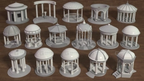 16+欧式圆形广场凉亭建筑  Rotundas - 16 pieces