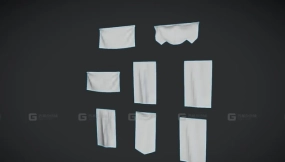 HSG 墙面横幅 PBR游戏就绪 HSG - Wall Banners - PBR Game Ready