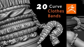 20个衣服褶皱花边zbrush曲线笔刷