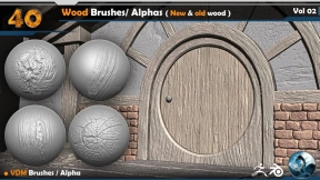 40个木纹笔刷 Wood VDM Brushes Alphas