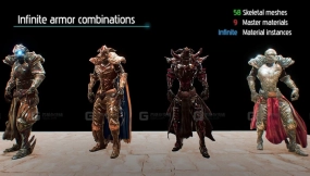 【UE】模块化奇幻骑士  Modular Fantasy Knights