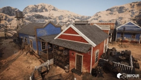 【UE】西部沙漠小镇环境附带场景构建工具 Western Desert Town w Construction Tool
