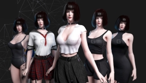 【UE】女学生女孩女性角色多服装模型