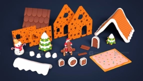 Blender元旦圣诞节装饰模型 Blender New Year Christmas Decoration Model