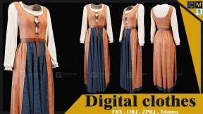 复古女装连衣裙 Digital clothes 5