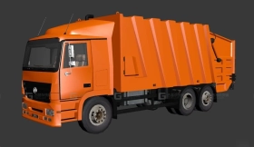 Zermedes TH230后装垃圾车 - Zermedes TH230 rear loader 3D model-234