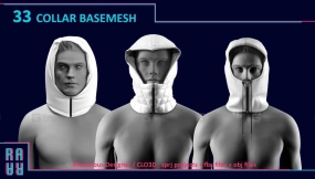 33+衣服领口模型 33 COLLAR BASEMESH ZPRJ