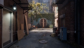 老旧街区胡同巷子建筑场景模型 Hidden Alley Poly Haven Community Project