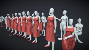 BlenderRig 女性人体模型雕刻套装 BlenderRig Female Mannequin Set for Sculpting