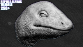 250个款爬行动物皮肤龙蛇蜥蜴鳞片Alpha贴图  250+ Tileable Reptile  Dragon  Snake Skin Alphas for ZBrush (Displacement map) vol.4