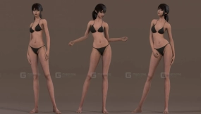 女性基础模型绑定3D模型 Female Base Model Rig