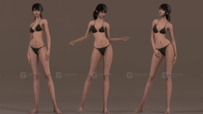 女性基础模型绑定3D模型 Female Base Model Rig