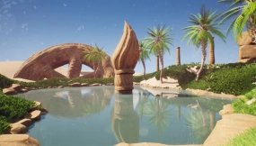 【UE】古代沙漠绿洲神庙遗迹与程序化方块拼接系统  Ancient Desert Oasis Temple Ruins w Procedural Block Tiling System