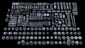 硬表面科幻机械道具零部件模型  Sci-Fi KitBash and Props Pack (Full set)