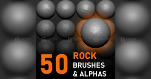 50个高质量岩石笔刷 Alphas Brushes