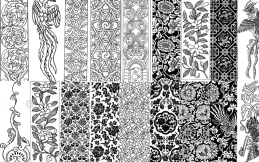 明代古典装饰纹样矢量设计素材