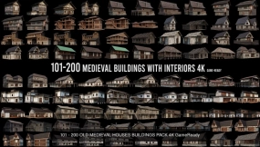 200个中世纪旧房屋建筑游戏模型合集 200 OLD MEDIEVAL HOUSES BUILDINGS PACK 4K GameReady 3D Model Collection