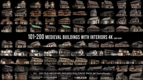 200个中世纪旧房屋建筑游戏模型合集 200 OLD MEDIEVAL HOUSES BUILDINGS PACK 4K GameReady 3D Model Collection