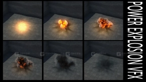 【UE】强力爆炸特效包彩色爆炸尘土与沙尘爆炸  Power Explosions VFX Pack    Color Explosions    Dust and Sand explosions