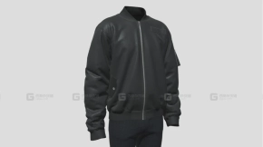飞行员皮质夹克套装模型 Gathered Sleeve Bomber Jacket Outfit