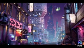 【UE】赛博朋克街道 Modular Stylized Cyberpunk Street