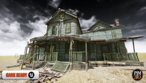 【UE】废弃木质房屋模块化 V01 基础包 低多边形 3D 模型 Abandoned wooden house modular V01 Basic package Low-poly 3D model