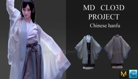 中式汉服古风女装模型