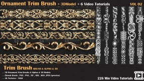 50个装饰花纹教程+笔刷+模型  Ornament Trim Brush and 3D Models + 6 Video Tutorials - VOL 02  73