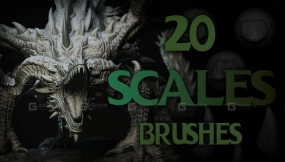 20+鳞片笔刷 Zbrush + Blender - 20 Scales Brushes
