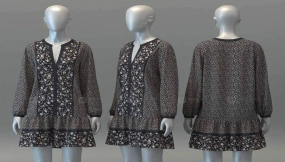 女士印花短款连衣裙