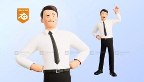 商务办公室男性角色  Business Office Man Character