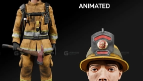 亚洲消防员动画-Asian Firefighter Animated