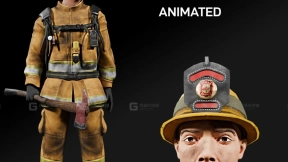 亚洲消防员动画-Asian Firefighter Animated